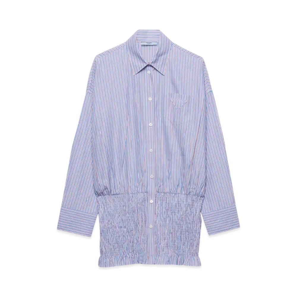 PRADA Women's Striped Poplin Shirt "Blue"