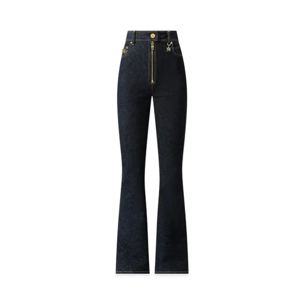 AMIRI Women's Zip Up Flare Jean "Raw Indigo"
