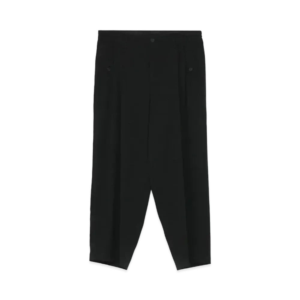 Yohji Yamamoto Pour Homme W/GABARDINE 2TUCK MIDDLE WIDE PANTS "Black"