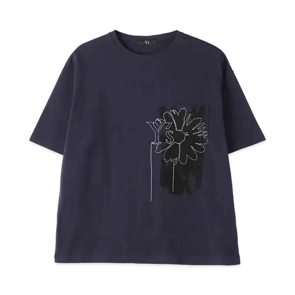 Yohji Yamamoto Y's -ONLINE EXCLUSIVE- Y's FLOWER T-SHIRT "Navy"