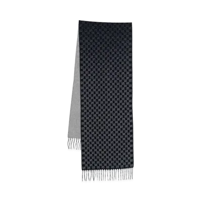 GUCCI Embroidered Wool Blend Scarf "Printed"