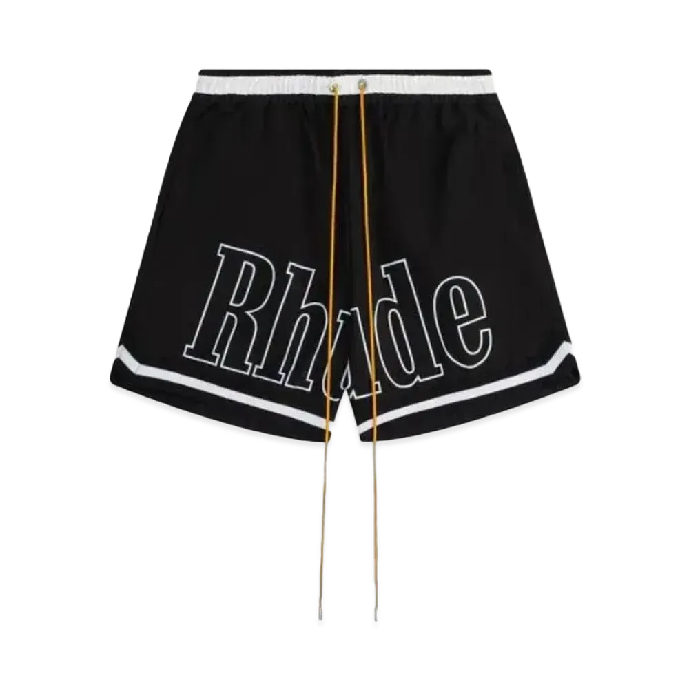 RHUDE Basketball Swim Trunks "Black"