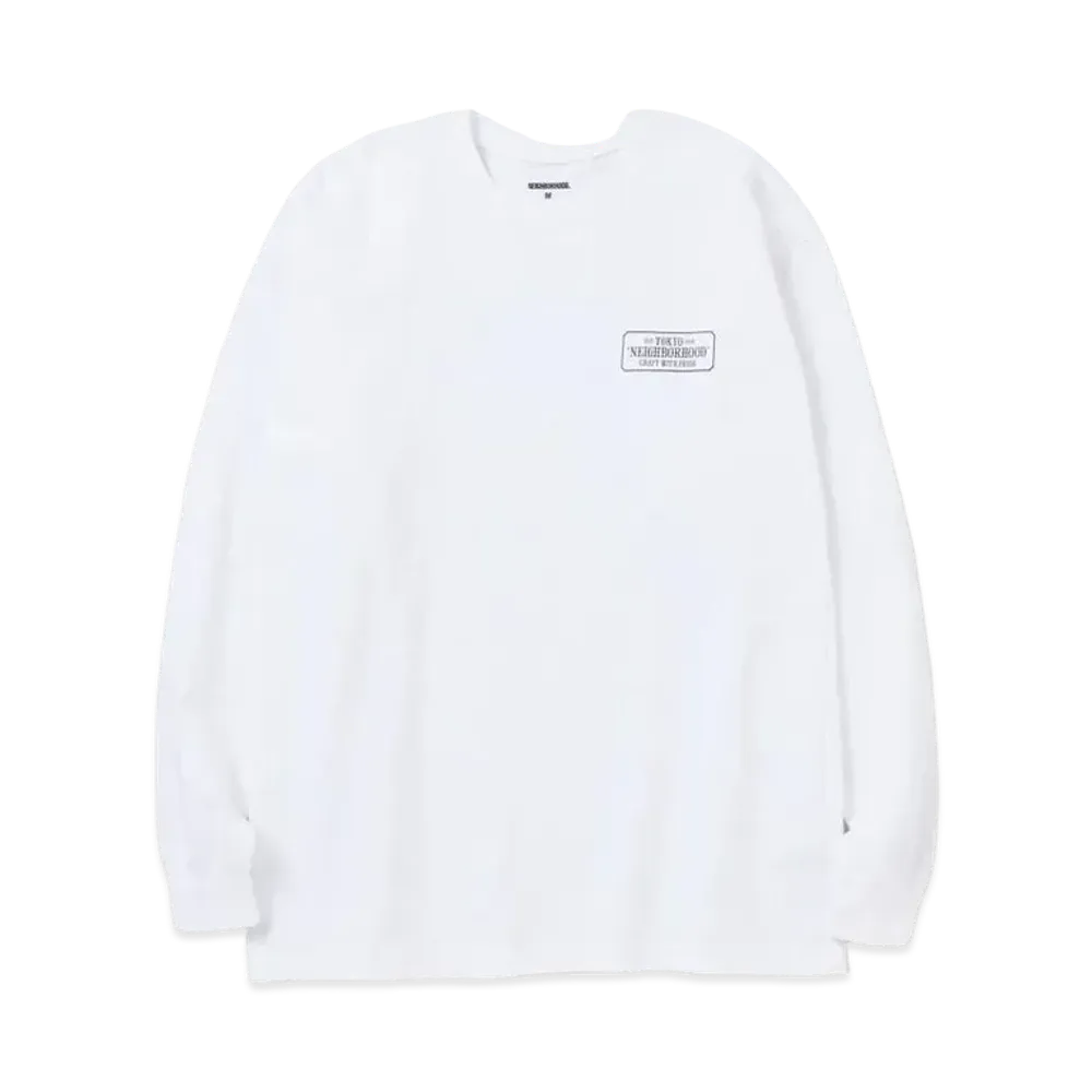 NEIGHBORHOOD BAR & SHIELD / C-TEE . LS "White"