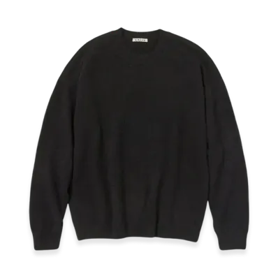 AURALEE Baby Cashmere Knit P/O Top "Black"