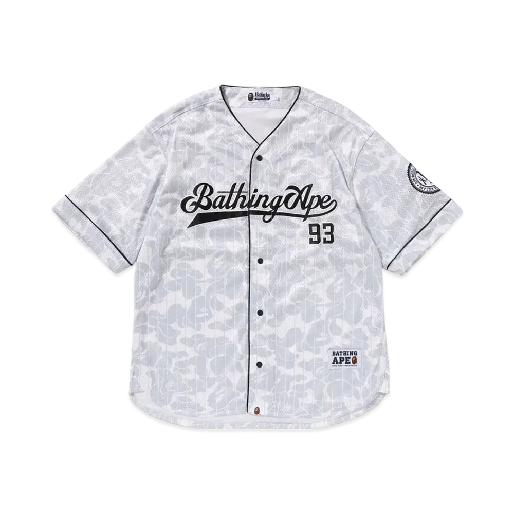 A BATHING APE Camo Stripe Baseball Shirt "White"