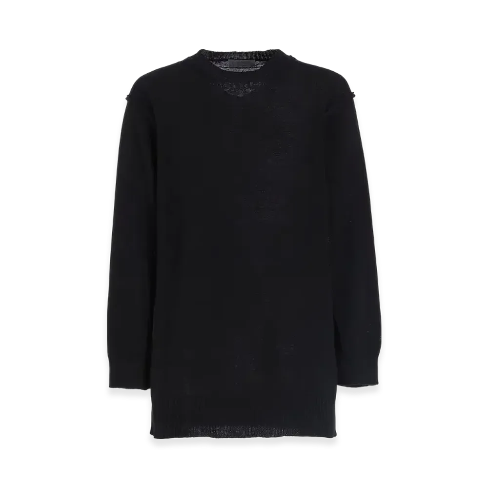 Yohji Yamamoto POUR HOMME 7G Plated Jersey Back Panel Long SLV "Black"