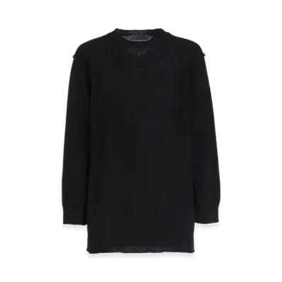 Yohji Yamamoto POUR HOMME 7G Plated Jersey Back Panel Long SLV "Black"