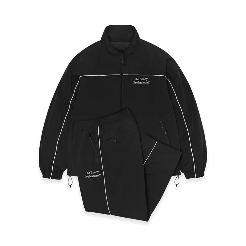 ENNOY Stylistshibutsu Piping Nylon Track Suit "Black/White"