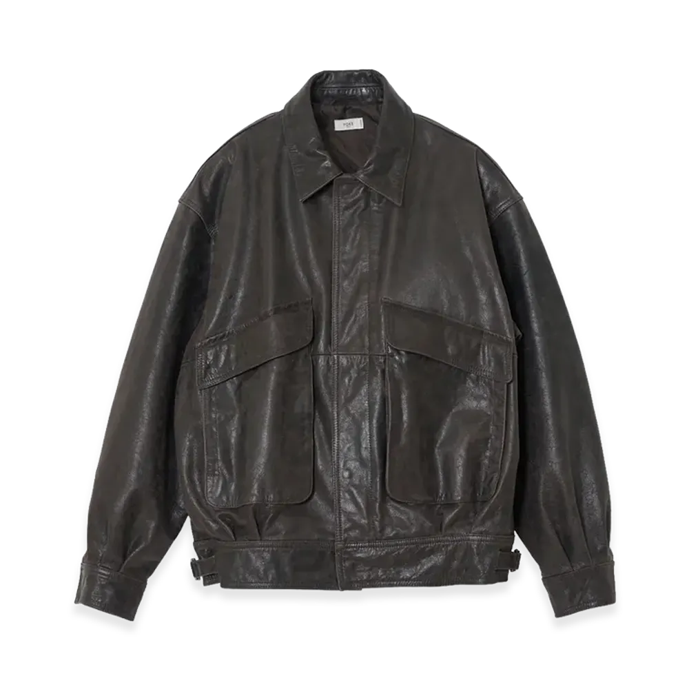 YOKE Cow Leather Flight Jacket "Dark Brown"