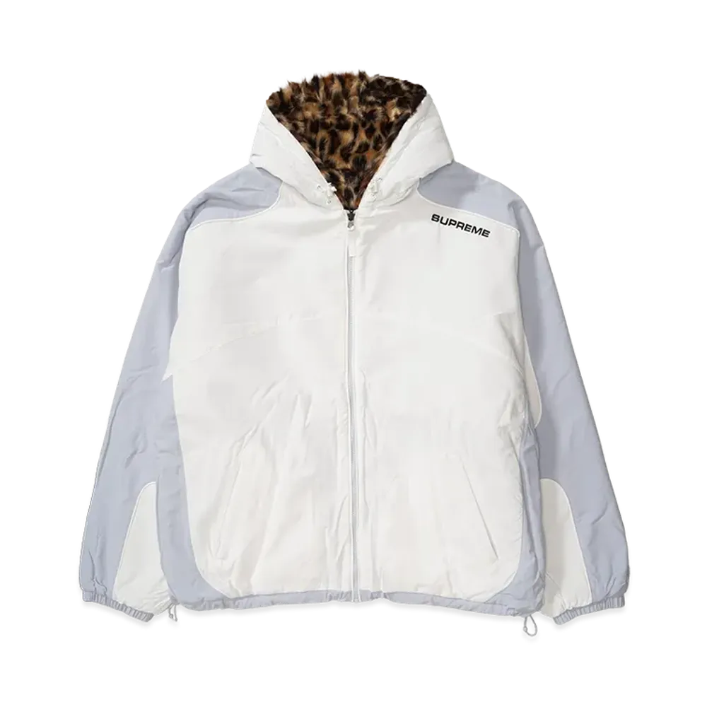 Supreme Faux Fur Reversible Hooded Track Jacket "White"