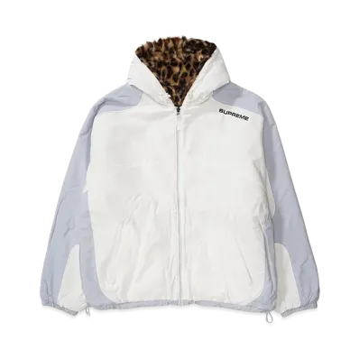 Supreme Faux Fur Reversible Hooded Track Jacket "White"