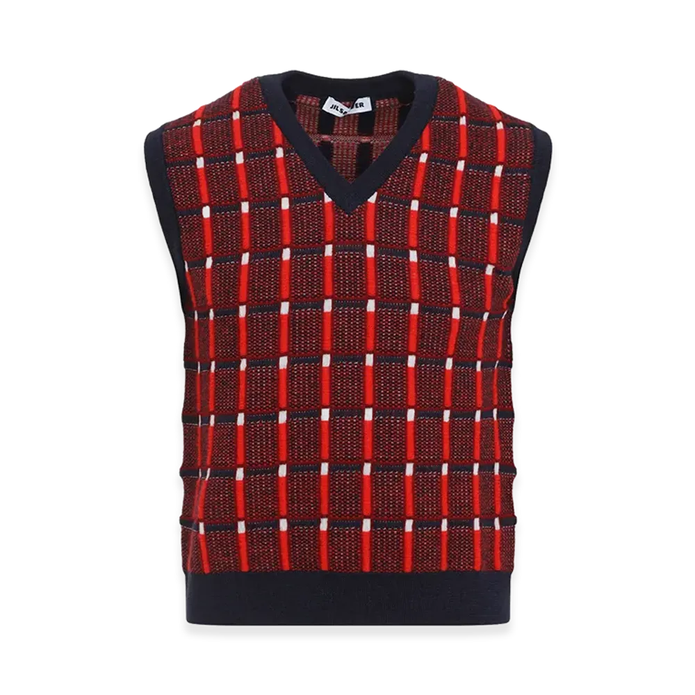 Jil Sander Sleeveless Knitted Vest "Red"