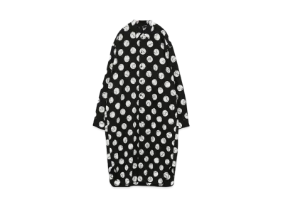 Yohji Yamamoto Y's BROAD THORNY DOT PRINT BIG LONG SHIRT "White"