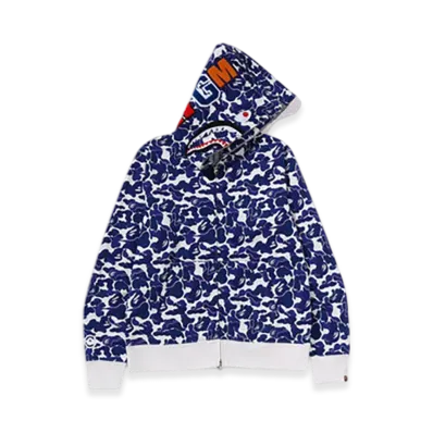 A BATHING APE Bape.Com Separate Shark Full Zip Hoodie "Navy"