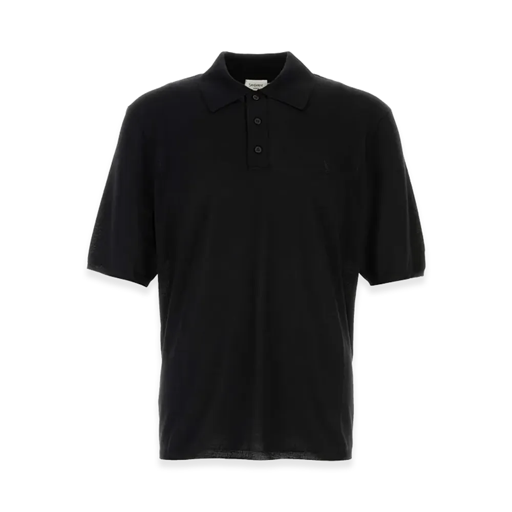Saint Laurent Wool Polo Shirt "Black"