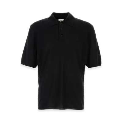 Saint Laurent Wool Polo Shirt "Black"