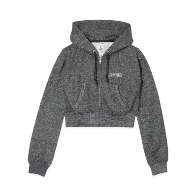 X-Girl Glitter Sweat Zip Up Top "Black"