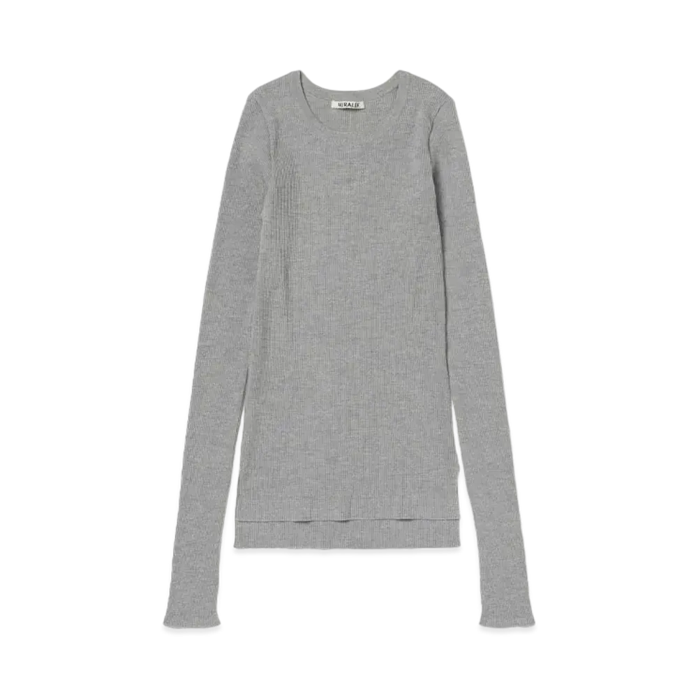 AURALEE Super Fine Wool High Gauge Rib Knit P/O "Top Gray"