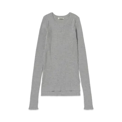 AURALEE Super Fine Wool High Gauge Rib Knit P/O "Top Gray"
