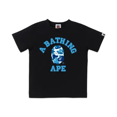 A BATHING APE ABC Camo College Tee Kids "Black/Blue"