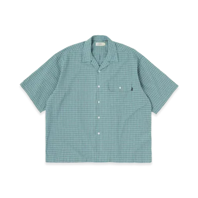 SEDAN ALL-PURPOSE Dobby Plaid Open Collar S/S Shirt "Slate/Grey"