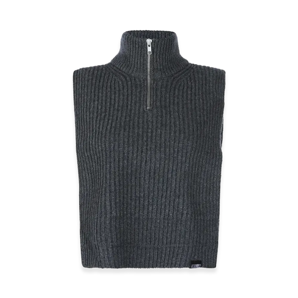 MM6 Maison Margiela Women's Knit Half-Zip Vest "Grey"