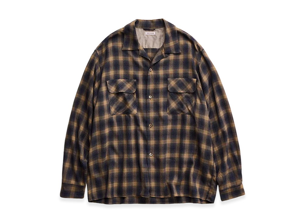 NICENESS C.Huffam S140's Ombre Check Lodge Shirt "Beige"
