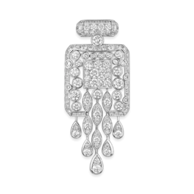 CHANEL N5 Signature Bottle Diamonds Brooch 18K White Gold Diamonds