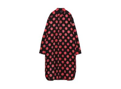 Yohji Yamamoto Y's BROAD THORNY DOT PRINT BIG LONG SHIRT "Red"