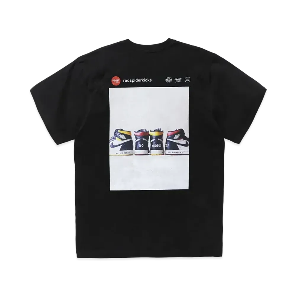 SNKRDUNK × THE NETWORK BUSINESS × RED SPIDER KICKS Tee AJ1 NOT FOR RESALE "BLACK"