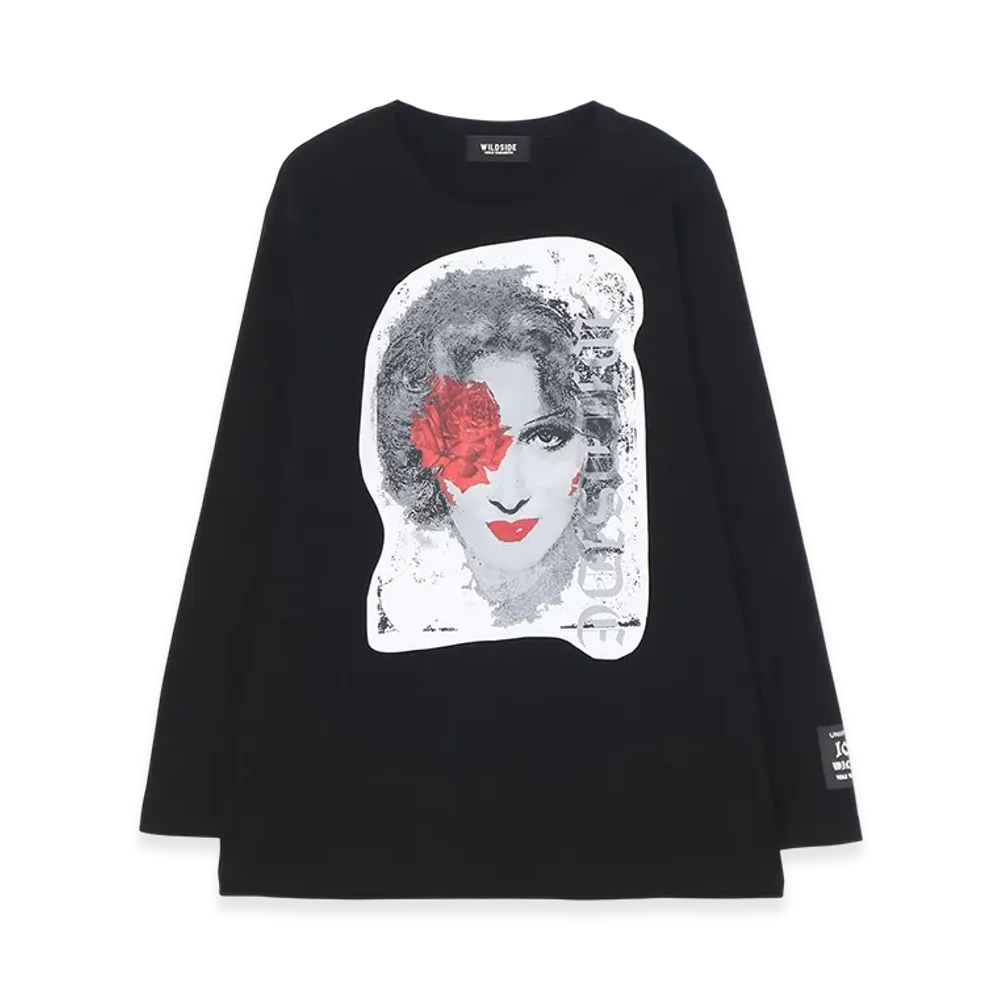 WILDSIDE YOHJI YAMAMOTO Portrait Black T-shirt (Rose) "Black"