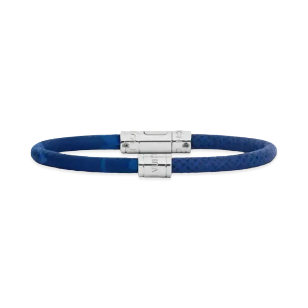 Louis Vuitton Split Leather Bracelet Taigarama "Cobalt"