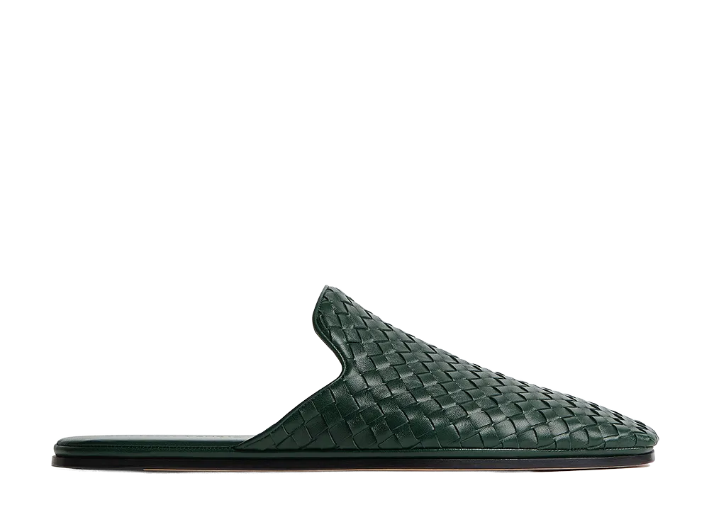 Bottega Veneta Palazzo Slippers "Alpi Green"