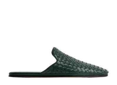 Bottega Veneta Palazzo Slippers "Alpi Green"
