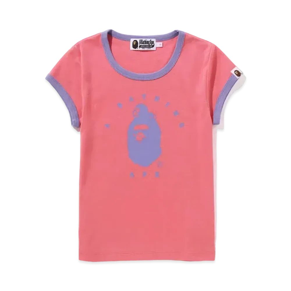A BATHING APE Milo ON Ape Head Trim Tee "Pink"