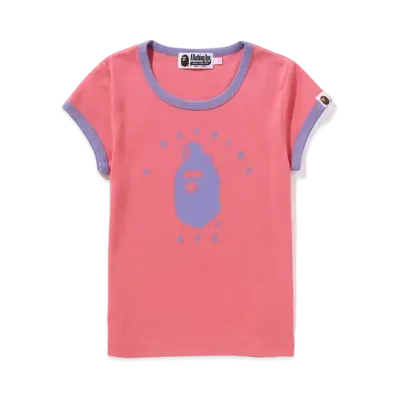 A BATHING APE Milo ON Ape Head Trim Tee "Pink"