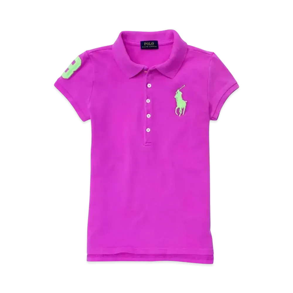 Polo Ralph Lauren Kids Big Pony Stretch Cotton Polo "Purple"