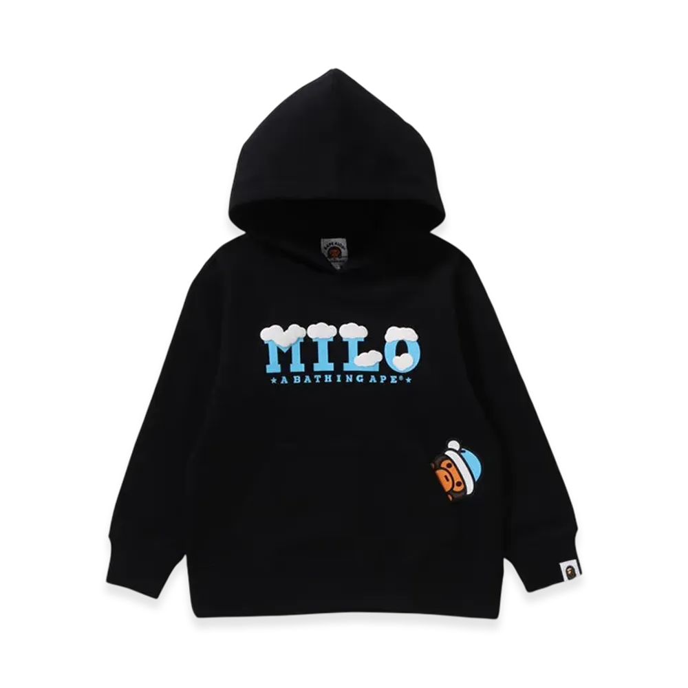A BATHING APE Baby Milo Winter Pullover Hoodie Kid's "Black"