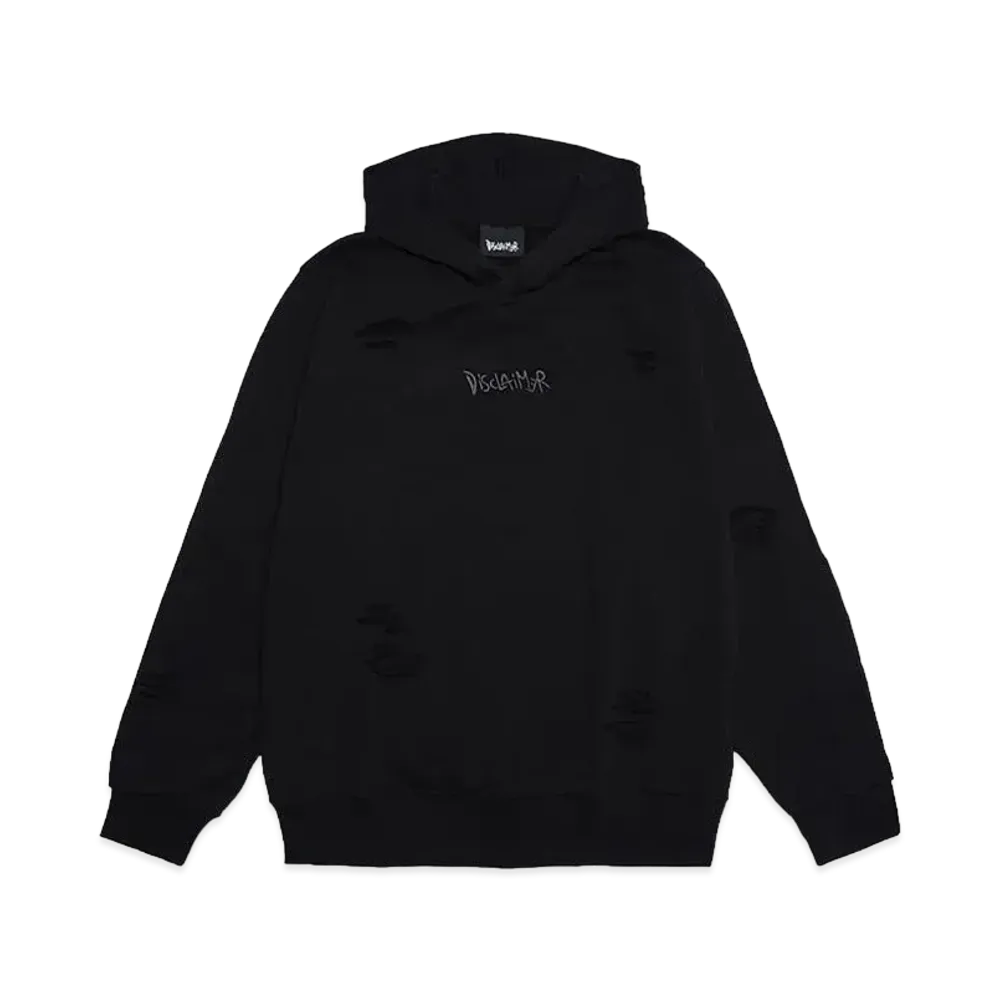 DISCLAIMER DIS DOPPIA MAGLIA UOMO CON CAPPUCCIO "NERO"