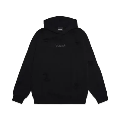 DISCLAIMER DIS DOPPIA MAGLIA UOMO CON CAPPUCCIO "NERO"
