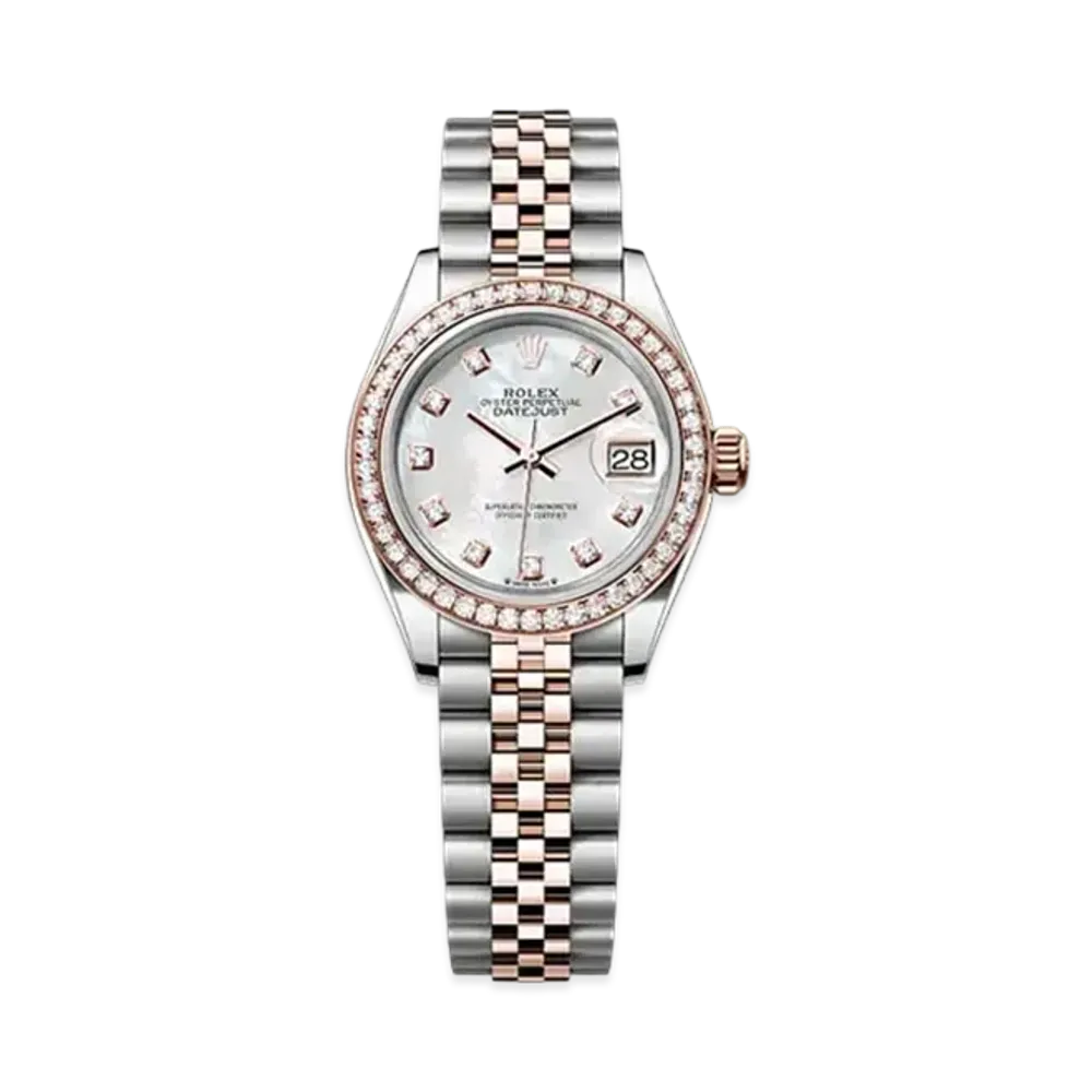 ROLEX Lady-Datejust White Mother of Pearl Dial Diamonds "Oyster Steel/Everose Gold" 279381RBR