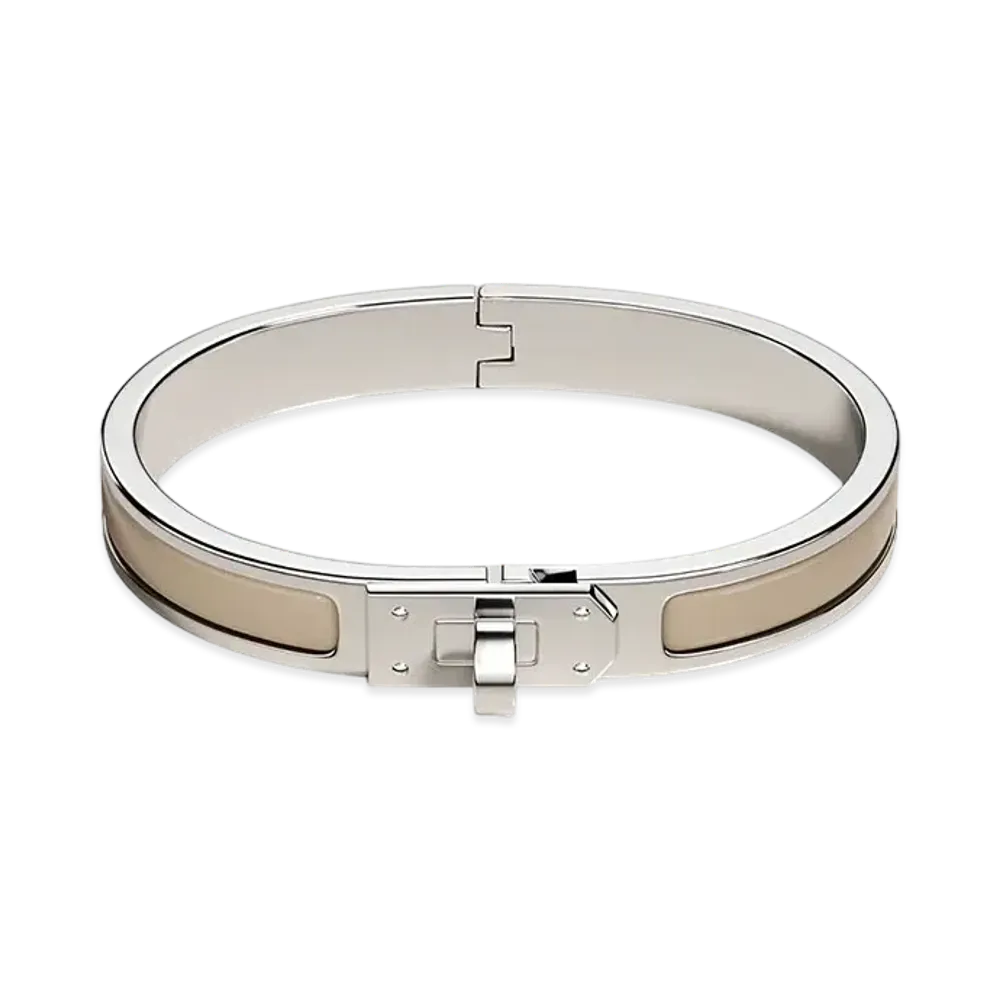 Hermes Mini Clic Kelly Bracelet "Marron Glace/Palladium"