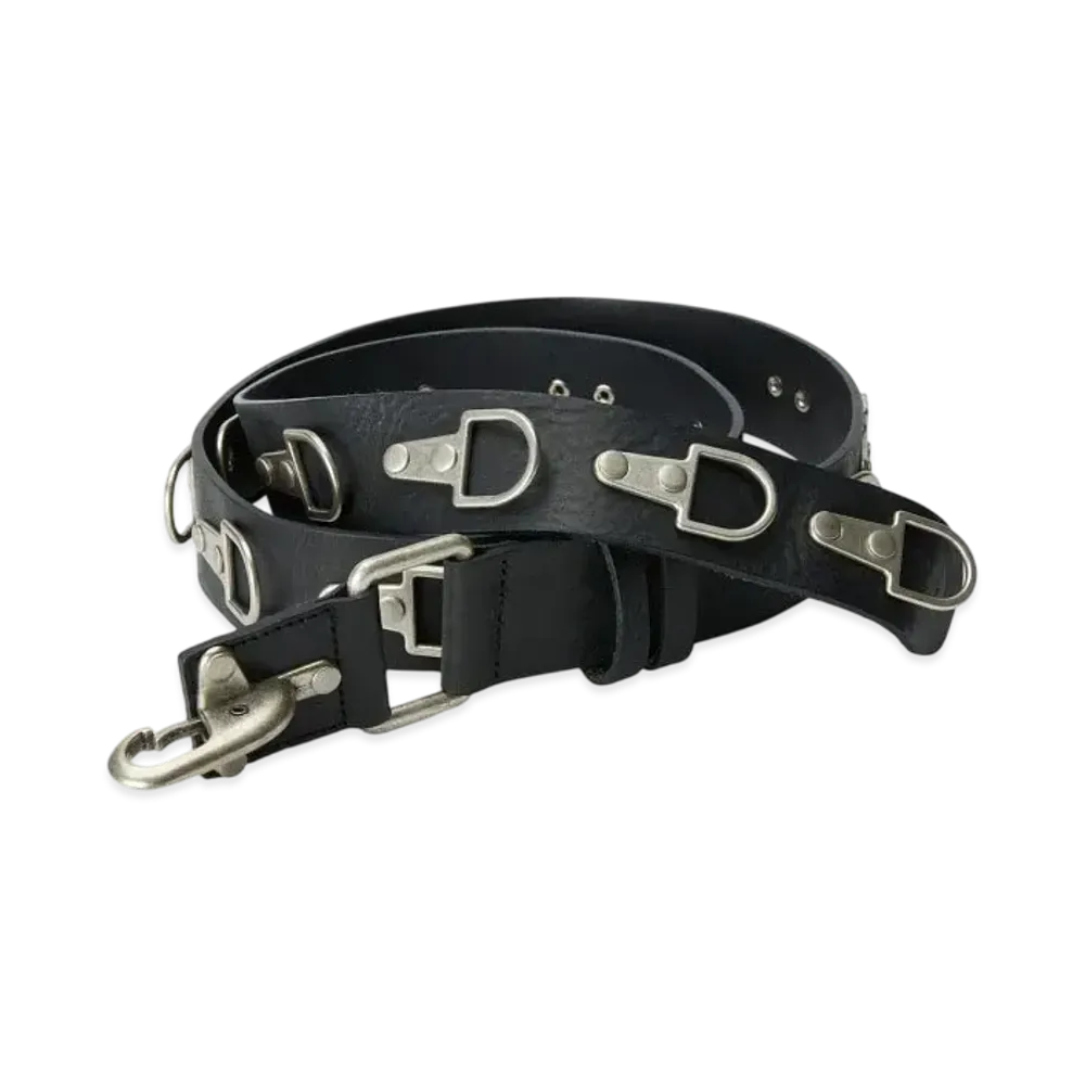 THUG CLUB Full Metal Leather Belt "Black"