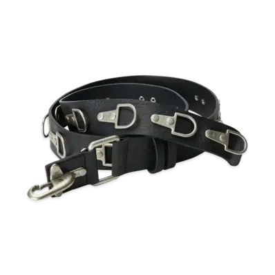 THUG CLUB Full Metal Leather Belt "Black"