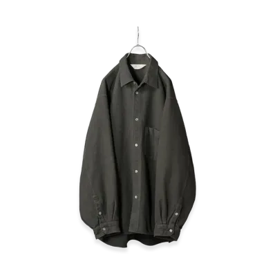 ANCELLM Brushed Cotton Over Shirt "Black"