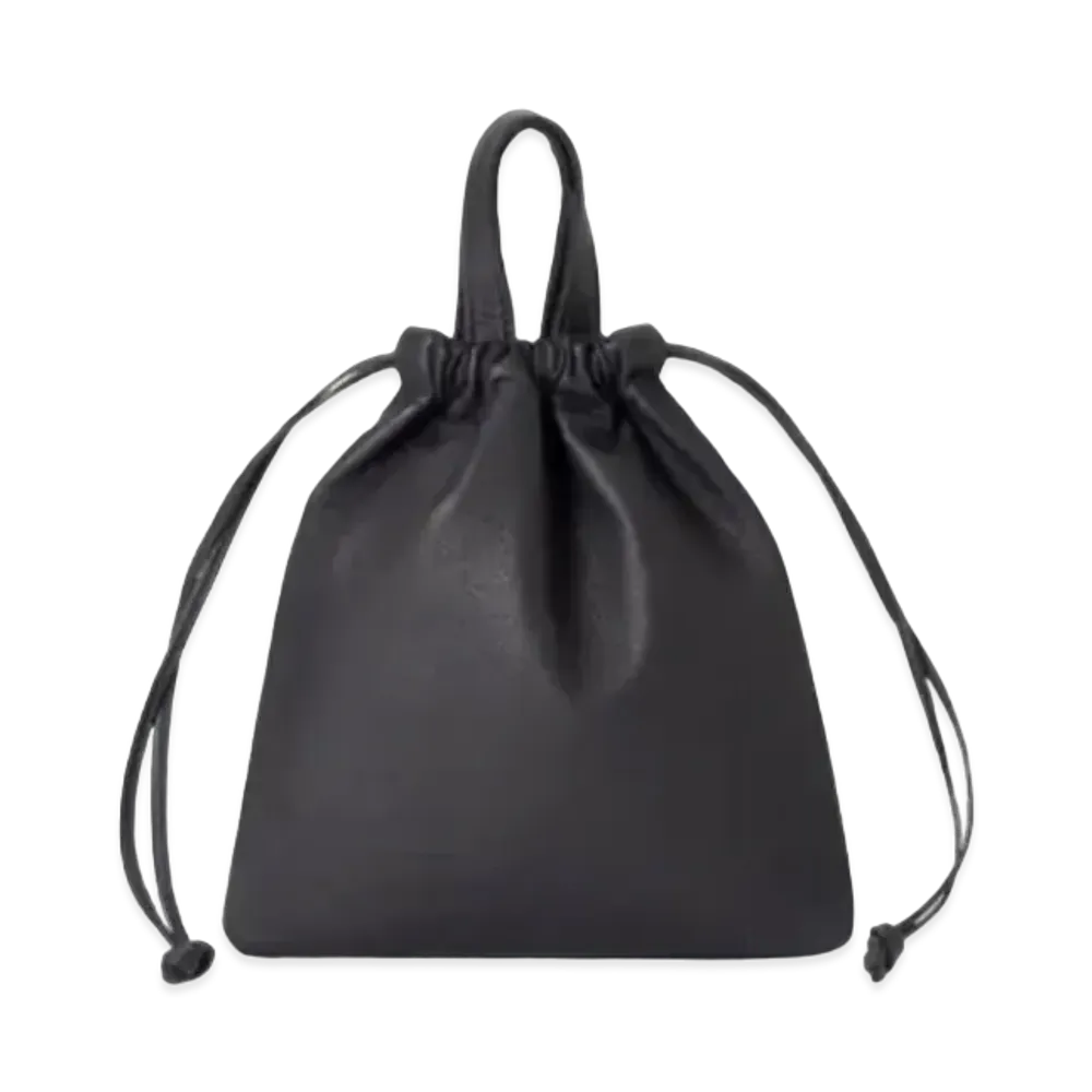 Aeta Double Faced Drawstring Pouch + Handle S "Black"