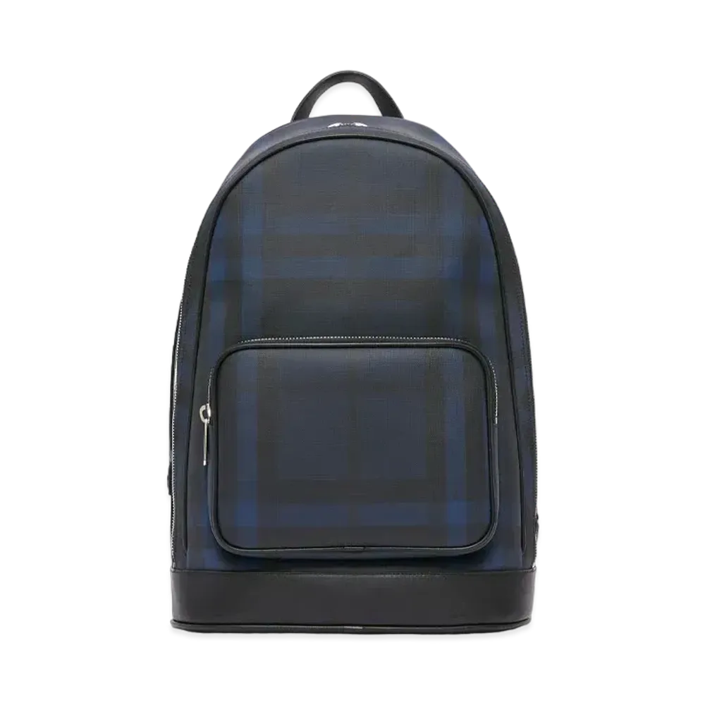 Burberry London Check & Leather Backpack "Navy"