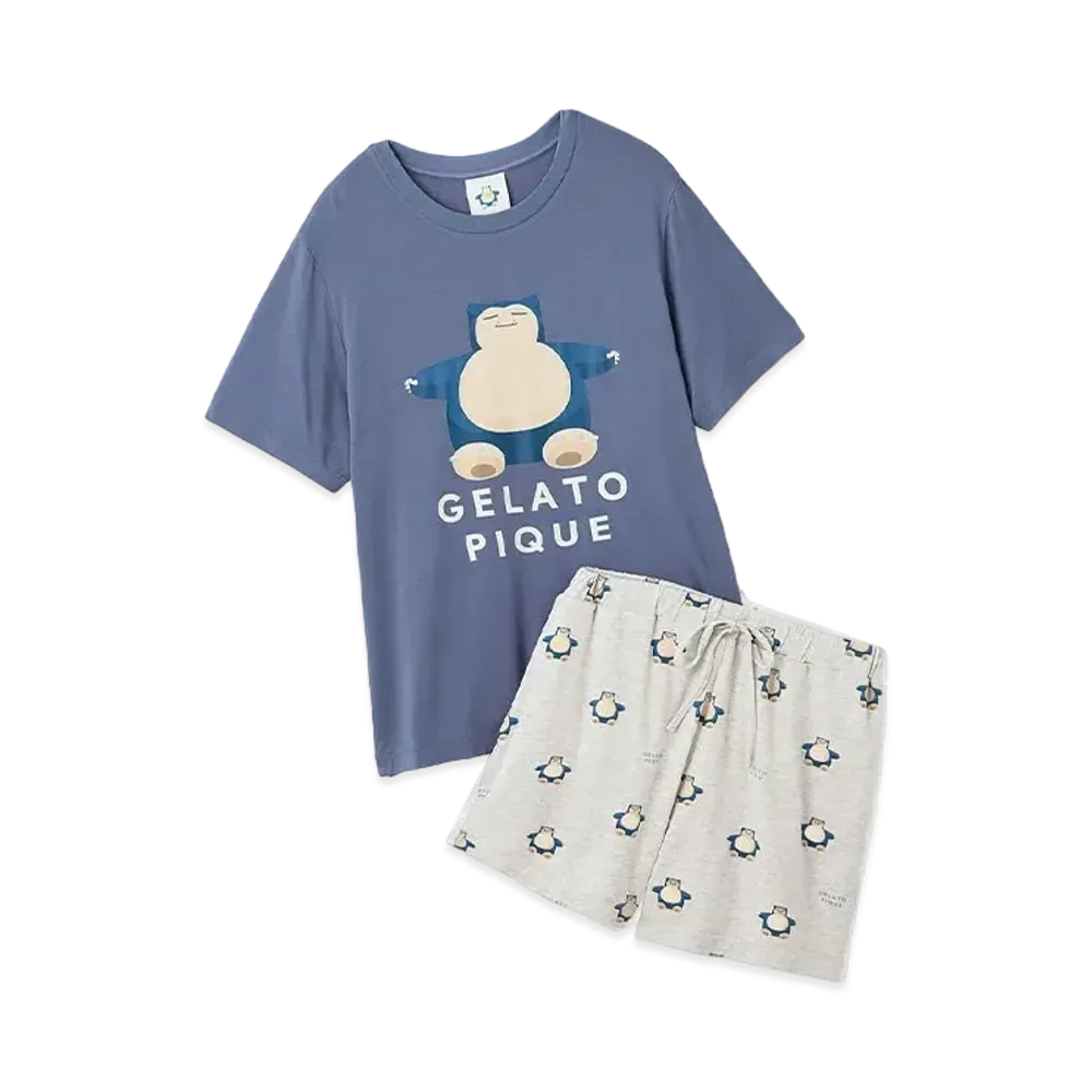 GELATO PIQUE x Pokemon Sleep Cool To The Touch Print T-Shirt & Short Pants Set "Navy"