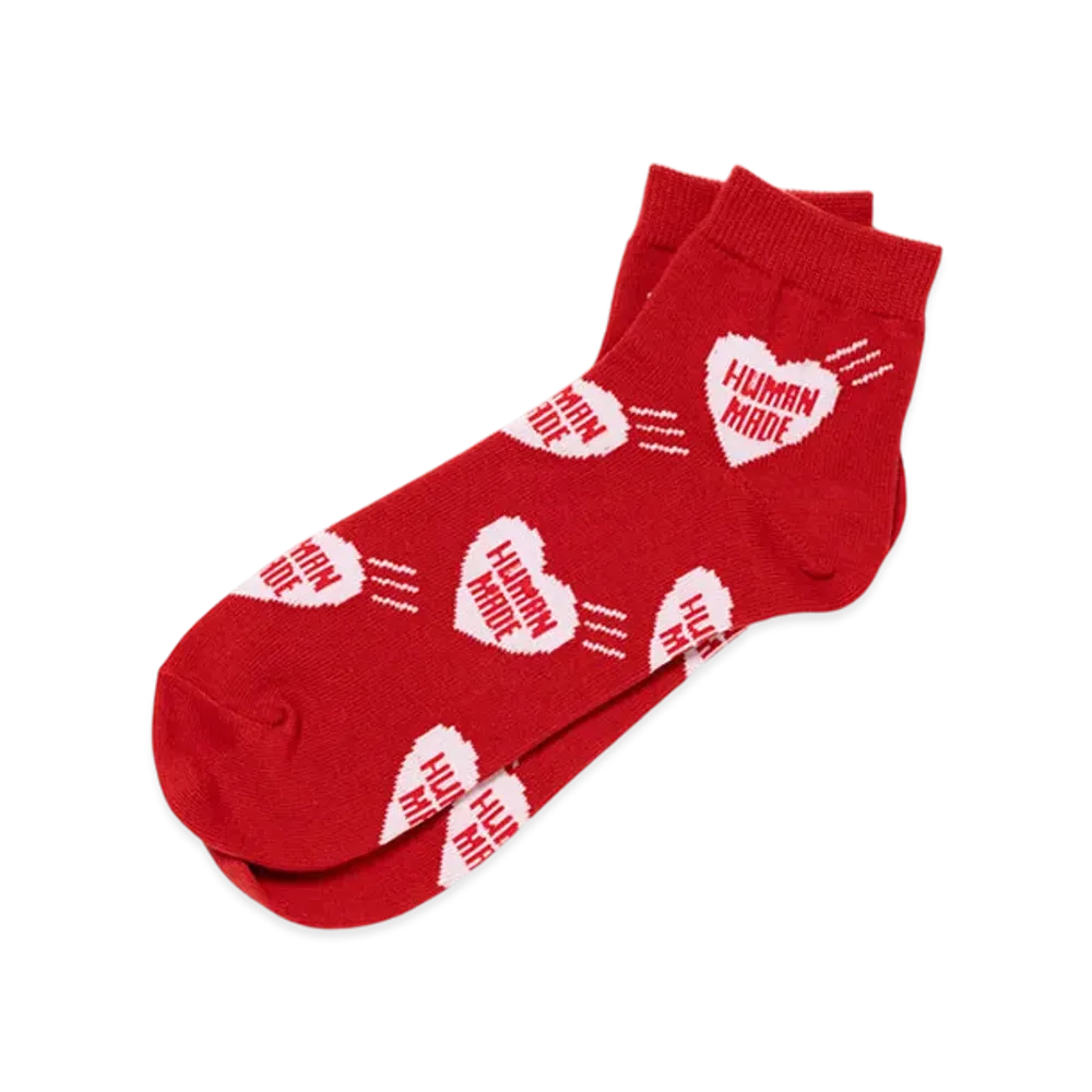 HUMAN MADE Heart Short Socks "Red"