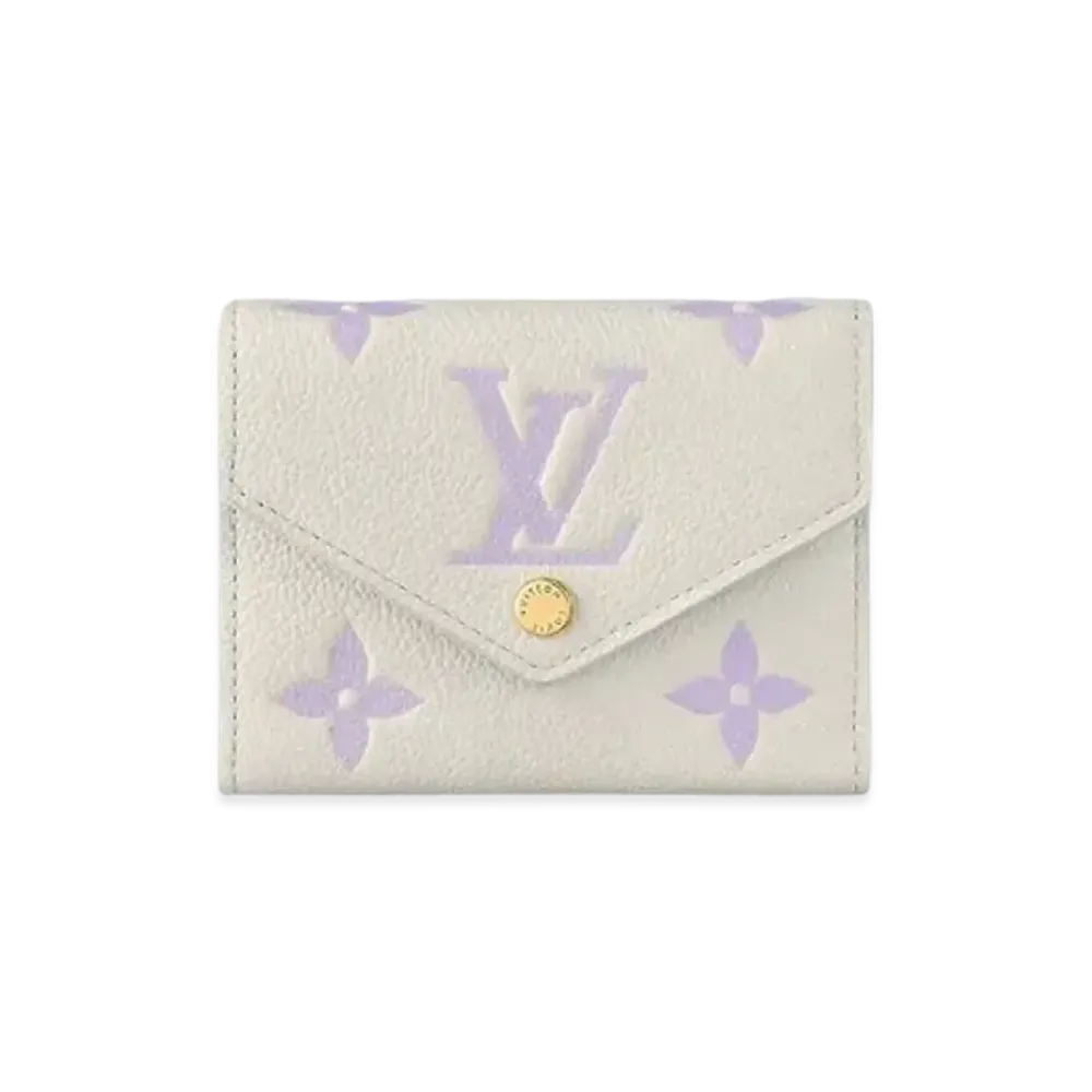 Louis Vuitton Victorine Wallet Bicolor Monogram Empreinte Leather "Latte White/Lilac"